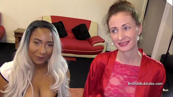 Nervous mid 40’s first bukkake with y. black lady