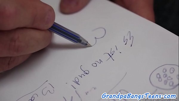 Busty inked teen rides grandpas dick