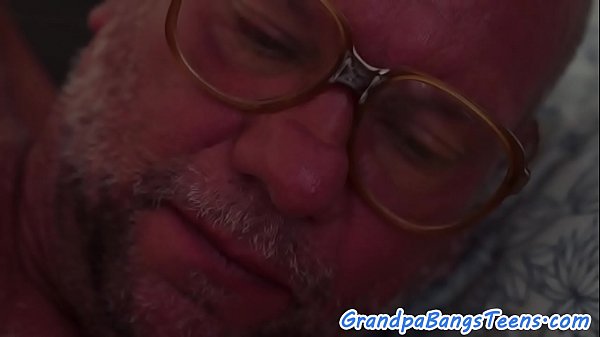 Smalltit european teen riding grandpas cock
