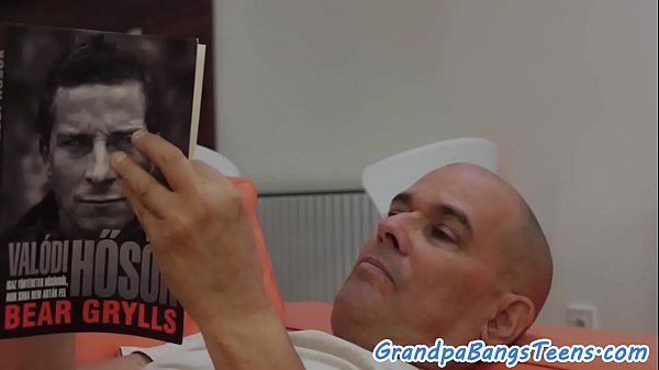 Tattooed teen slut covered with oldman cum