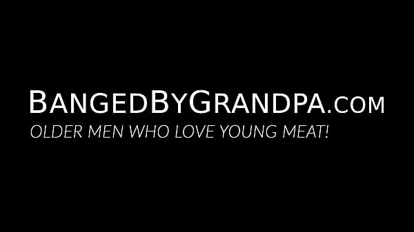 Beautiful teen slammed before tasting grandpas cum