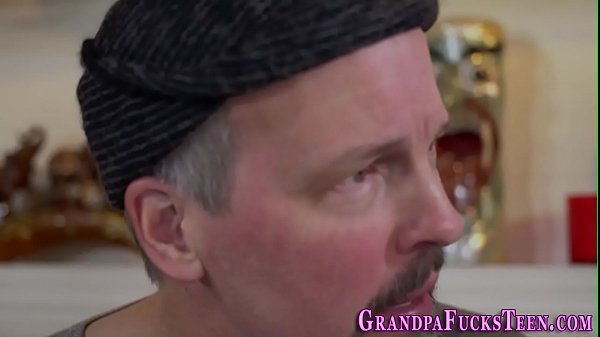 Short teen blows grandpa