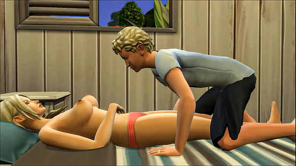 step Mom and Son have sex after he visits her in her room during the night in the hotel where they were staying on vacation
